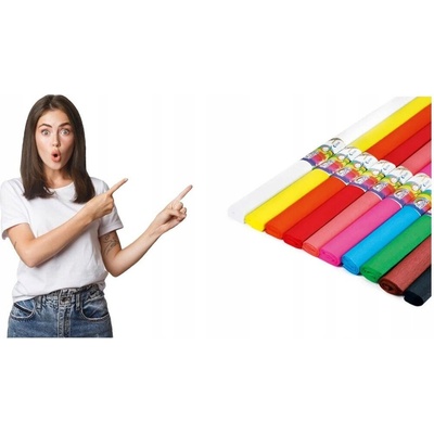 Rastrovaný krepový papier dlhý 10 farieb 200x50 Fiorello