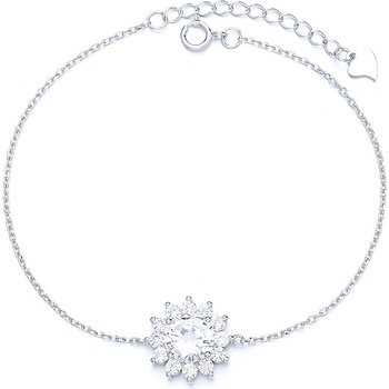 DELIS Сребърна гривна, jw667, модел цвете, родиево покритие (jw667)