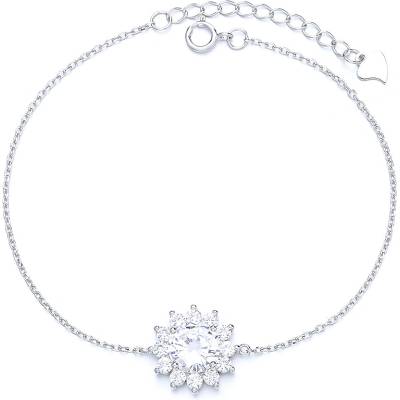 DELIS Сребърна гривна, jw667, модел цвете, родиево покритие (jw667)