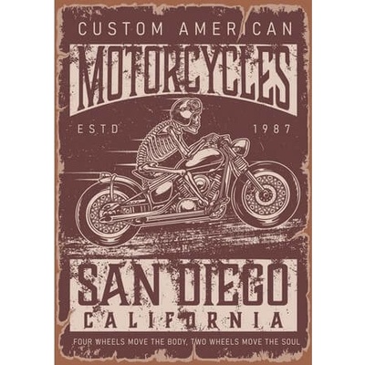 Ceduľa Motorcycles - San Diego California