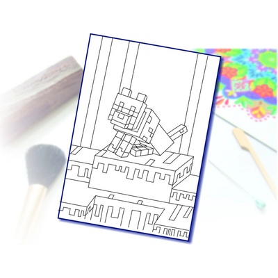 Radost v písku Šablona na pískování minecraft pes A5 148 x 210 mm – Zboží Dáma