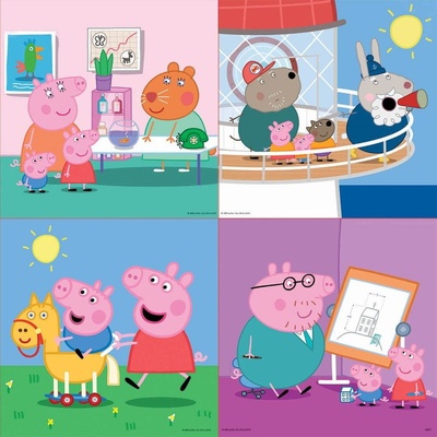 EDUCA Prasátko Peppa 4v1 12,16,20,25 dielov