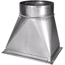 Ventishop štvorhranný prechod osový na kruhové potrubie 500x500/315