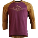Zimtstern Фланелка с дълъг ръкав за колоездене Zimtstern Pureflowz Shirt 3/4 Cycling jersey - Windsor Wine / Golden Brown (056-3320-0412)