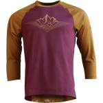 Zimtstern Мъжка фланелка с дълъг ръкав за колоездене Zimtstern Pureflowz Shirt 3/4 Cycling jersey - Windsor Wine / Golden Brown (056-3320-0412)