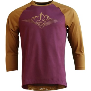 Zimtstern Мъжка фланелка с дълъг ръкав за колоездене Zimtstern Pureflowz Shirt 3/4 Cycling jersey - Windsor Wine / Golden Brown (056-3320-0412)