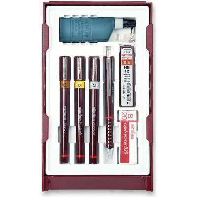 Rotring Isograph College Set Sada technických per 0,25 0,35 0,5 mm a mikrotužka Tikky 0128/1516240 – Zboží Živě