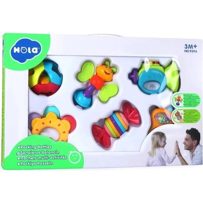 Hola Toys Kомплект бебешки дрънкалки Hola Toys, 6 броя (939A)