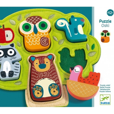 Djeco reliéfne puzzle Oski