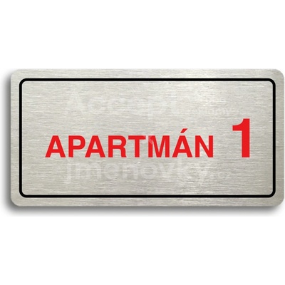ACCEPT Piktogram APARTMÁN 1 II - stříbrná tabulka - barevný tisk