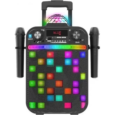 iDance Караоке Bluetooth тонколона с 2 микрофона и LED лампа, черна