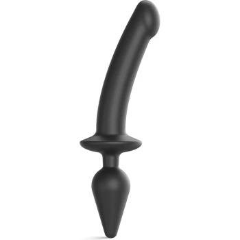 Strap On Me Semi-Realistic Switch Plug-in 2in1 Dildo & Butt Plug Black XXL