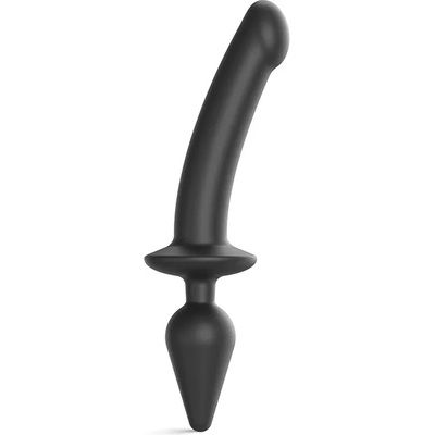 Strap On Me Semi-Realistic Switch Plug-in 2in1 Dildo & Butt Plug Black XXL