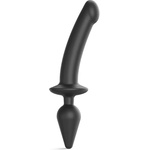 Strap On Me Semi-Realistic Switch Plug-in 2in1 Dildo & Butt Plug Black XXL