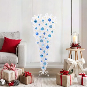vidaXL С изкуствено коледно дърво с поставка Бяло 120 cm PVC и стомана (3426695)