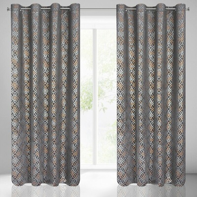 Takoy Záves ARETA zo zamatu s gradientným strieborno-zlatým vzorom v štýle boho 140 x 250 cm-HF-390156 | 140 x 250 cm