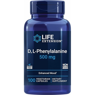 Life Extension, D, L-Phenylalanine, 500 100 kapslí