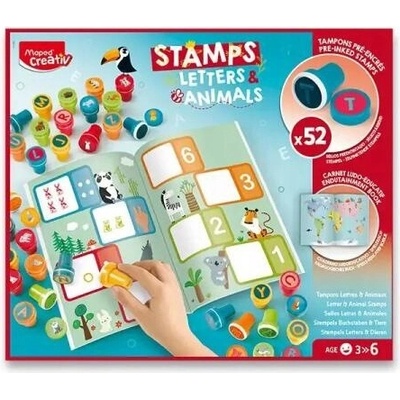 MAPED Barevná razítka Creativ – písmenka a zvířátka, velká sada