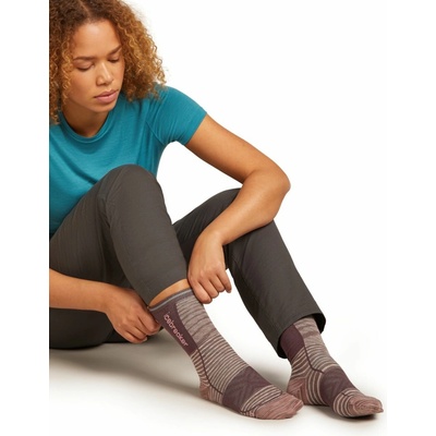 Icebreaker dámské běžecké merino ponožky Wmns Run+ Ultralight Crew Fusion Dye Summit Fd/Java/Acid Pink