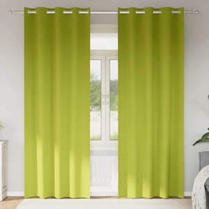 Pure Line Home Плътни завеси в цвят зелен лайм с метални халки, 2 бр. , 140 x 260 см
