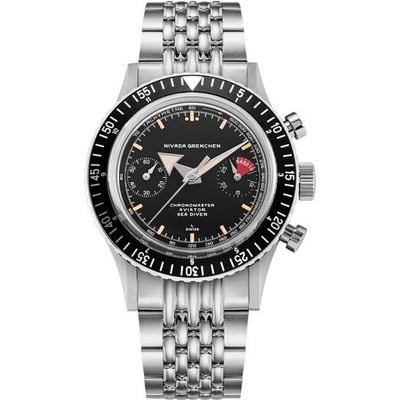 Nivada Grenchen Chronomaster Broad Arrow Inter. Bezel Manual Beads of Rice
