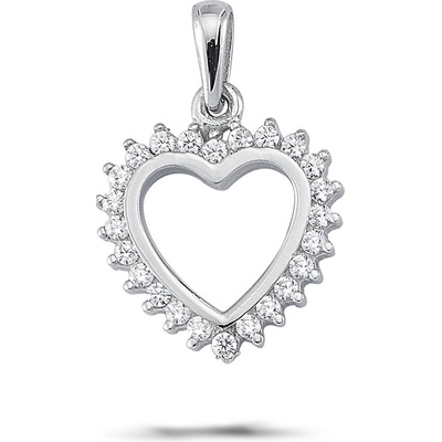 Lillian Vassago Zlatý přívěsek z bílého zlata se zirkony Srdce LLV66 GP160W