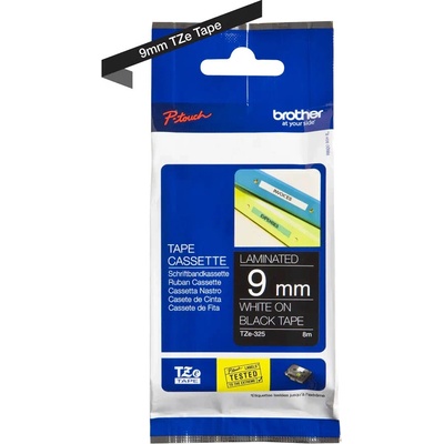 BROTHER TZE-325 biela na čiernej 9 mm