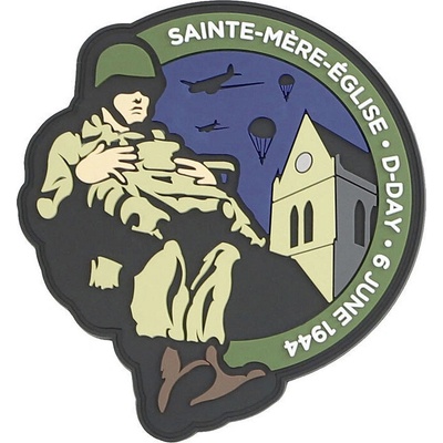 Gumová nášivka 101 Inc Paratrooper St Mere - farebná