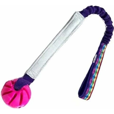 Bungee míček se spirálou na amortizéru obšitém kůží 4 cm / 60 cm