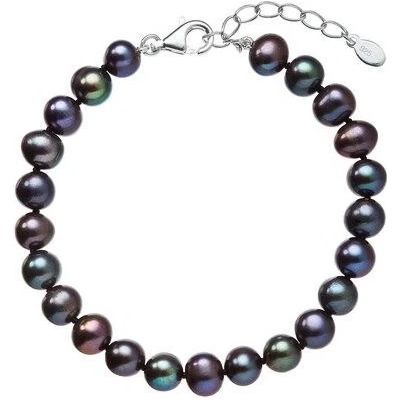 Pavona Perlový náramek z pravých říčních perel modrý 23029.3 peacock