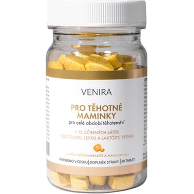 Venira vitamíny pro těhotné ženy 1-3 trimestr pomeranč a mandarinka 60 ks