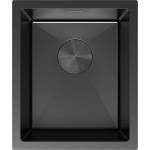 Mexen Trixo стоманена мивка с 1 камера 370 x 440 mm, черен - 6412371000-70 (6412371000-70) Мивка за вграждане
