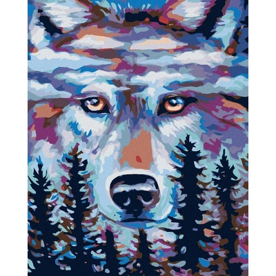 zuty Vlk strážce lesů 40 x 50 cm vypnuté plátno na rám 8596530043775