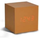 Gingko Design GINGKO Часовник с термометър CUBE - цвят мед с червени цифри (Gingko-GK08R9) Будилник