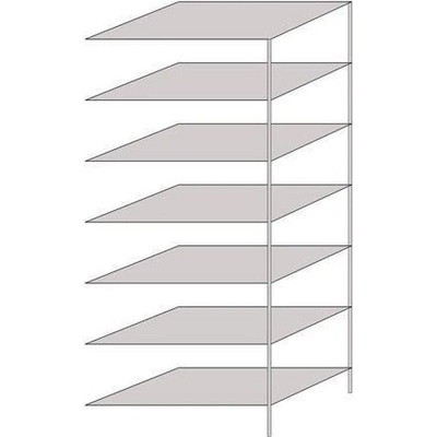 Extera.cz Hathor přístavbový, 230 x 100 x 60 cm, 1 100 kg, 7 polic, světle šedý 1339