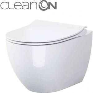 Cersanit Zen - Висяща тоалетна с седалка SoftClose, CleanOn, бяла S701-428 (S701-428)