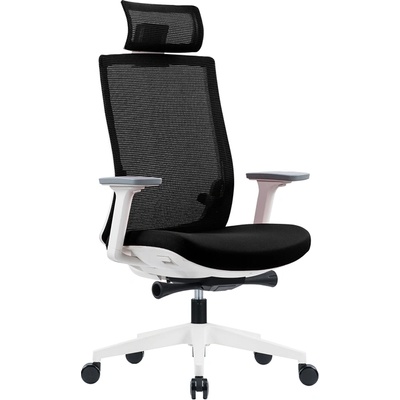RFG Ергономичен стол Meteor White HB, черна седалка, черна облегалка (4010200186)