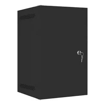 Image 1 of Lanberg Комуникационен шкаф, Lanberg rack cabinet 10" wall-mount 9U / 280x310 self-assembly flat pack with metal door, black (WF10-2309-00B)