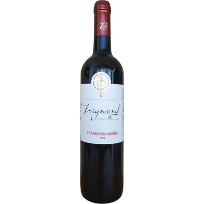 Vinárstvo Zsigmond Frankovka modrá výber z hrozna suché červené 2018 14% 0,75 l (čistá fľaša)