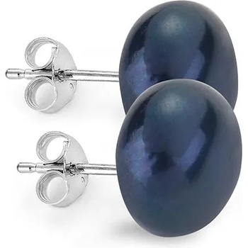 Image 1 of Swan Сребърни обици със сладководни черни перли 11-12 мм CAA011B Swan