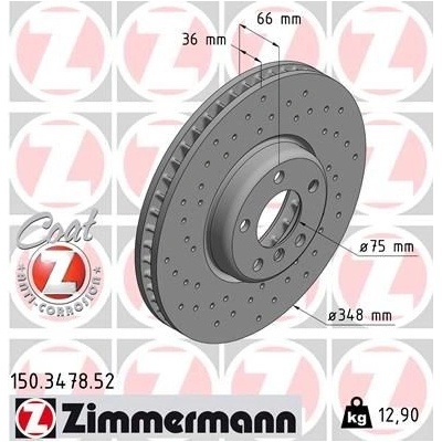 Brzdový kotúč ZIMMERMANN 150.3478.52