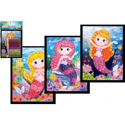 Teddies Mozaika mini obrázek mořská panna 10x16cm