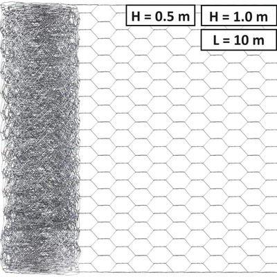 NIKA Хексагонална мрежа HOBBY FENCE, 25 x 25 мм. , ∅ 0.8 мм. , поцинкована (RO 81888)