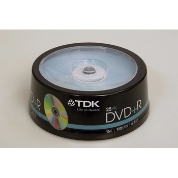 TDK DVD+R 4,7GB 16x, cakebox, 25ks (T19443)