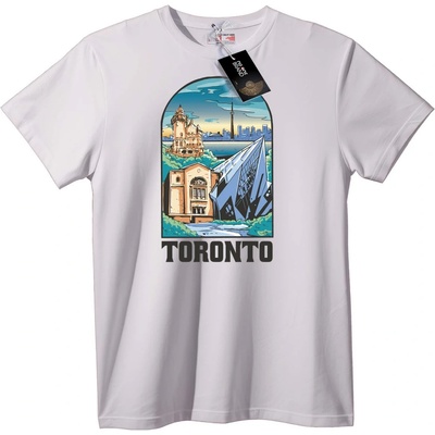 NOONEBRAND Тениска Градски Пейзаж на Торонто - 7XL, White