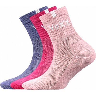 Voxx Fredík 3 páry Ponožky dětské fialová, růžová, tmavě růžová