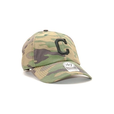 47 Brand Cleveland Indians Clean Up Unwashed Camo Strapback camo černá zelená