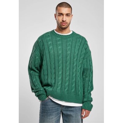 Urban Classics Мъжки плетен пуловер в зелен цвят Urban Classics Boxy SweaterUB-TB5512-00110 - Зелен, размер XL