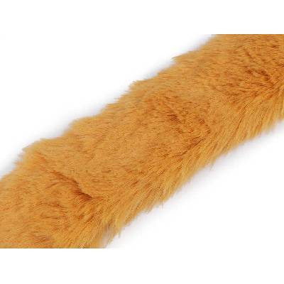 Dekorační kožešina šíře 5 cm, délka 100 cm - hořčicová