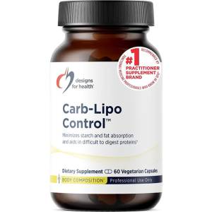 Designs for Health Carb-Lipo Control (Формула с ензими, бетаин HCl и цисус) - При подуване и тежест след хранене, 60 капсули (00480 (PTZ060) DFH)